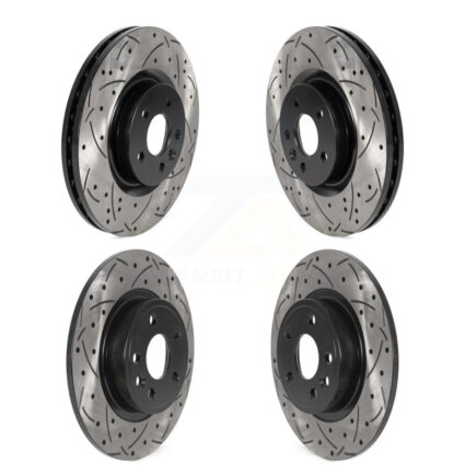 Front Rear Drilled Slot Disc Brake Rotors Kit For Land Rover Discovery Sport Jaguar E-Pace KD-100561