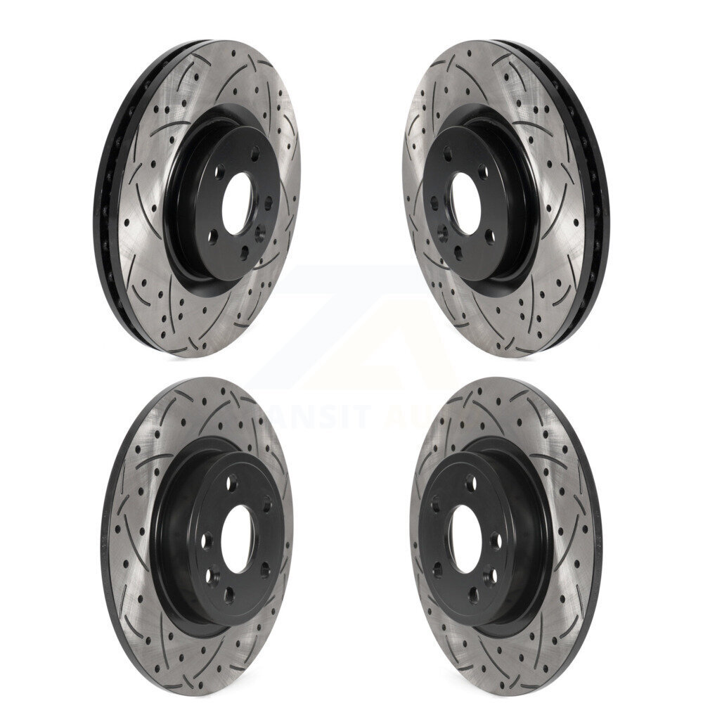 Front Rear Drilled Slot Disc Brake Rotors Kit For Land Rover Discovery Sport Jaguar E-Pace KD-100561