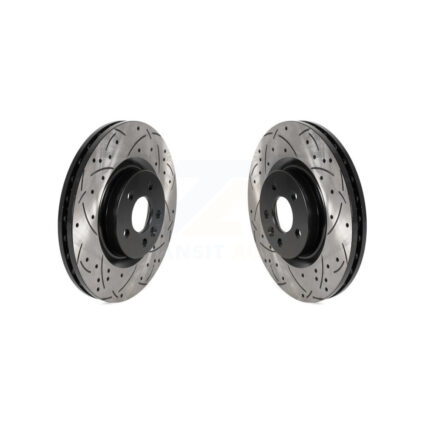 Front Drill Slot Disc Brake Rotors Pair For Land Rover Discovery Sport Range Evoque Jaguar KD-100563