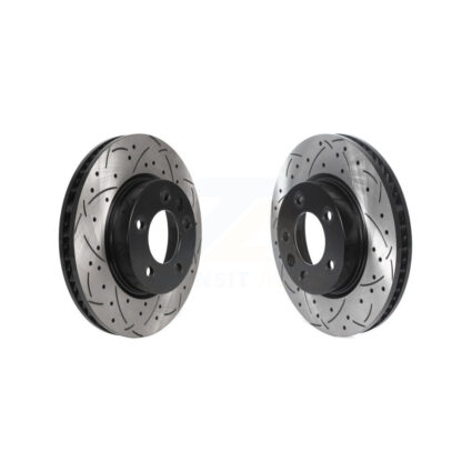 Front Coated Drilled Slotted Disc Brake Rotors Kit For Volkswagen Touareg Porsche Cayenne KD-100570