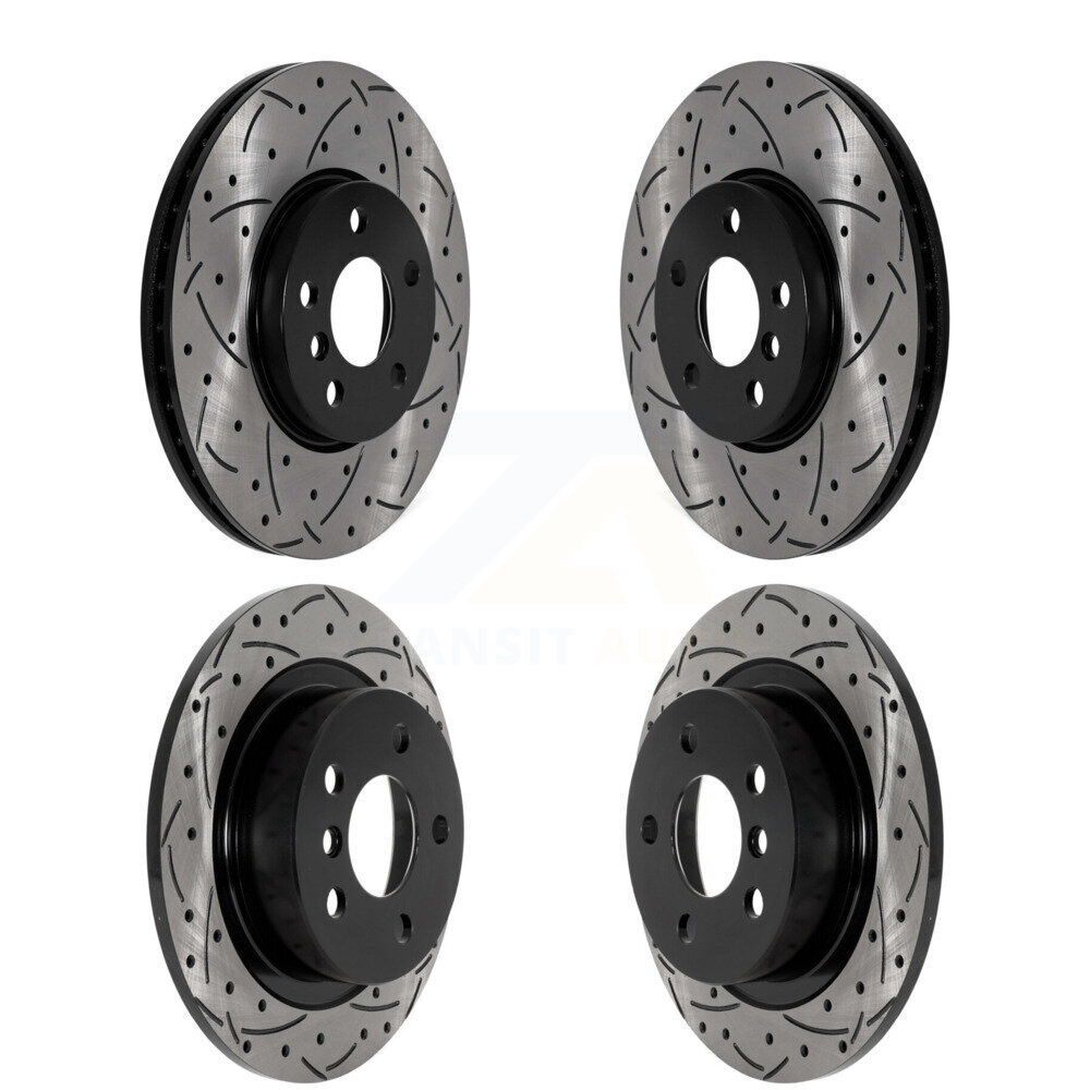 Front Rear Coated Drilled Slotted Disc Brake Rotors Kit For Mini Cooper Countryman Clubman KD-100579