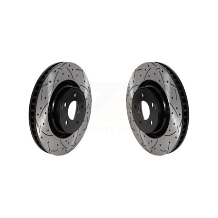 Front Coated Drilled Slotted Disc Brake Rotors Pair For Ford Mustang KD-100584