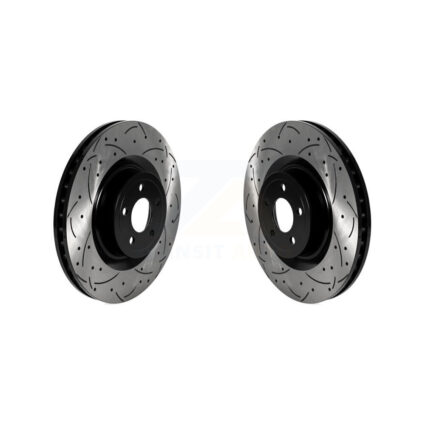 Front Coated Drilled Slotted Disc Brake Rotors Pair For Ford Mustang KD-100585