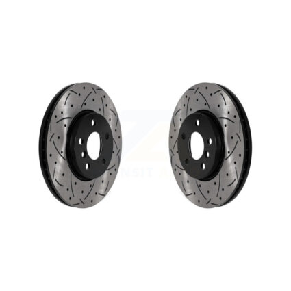 Front Coated Drilled Slotted Disc Brake Rotors Pair For Mini Cooper Countryman Clubman KD-100586