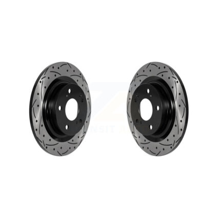 Rear Coated Drilled Slotted Disc Brake Rotors Pair For Honda Civic Acura Integra KD-100589