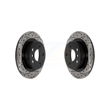 Rear Coated Drill Slot Disc Brake Rotor Pair For Mini Cooper Countryman Clubman BMW i3 i3s KD-100592