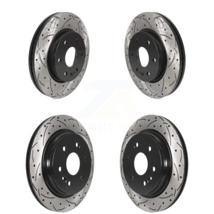 Front Rear Drill Slot Brake Rotors Kit For GMC Chevrolet Silverado 1500 Sierra Yukon Tahoe KD-100595