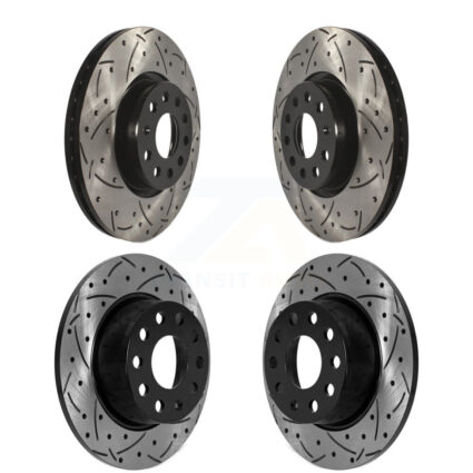 Front Rear Drill Slot Brake Rotors Kit For Volkswagen Taos With 312mm Diameter Rotor KD-100604