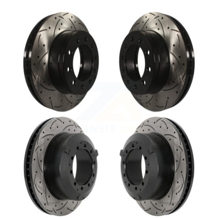 Front Rear Drill Slot Brake Rotors Kit For Ford F-450 Super Duty F-550 International CF500 KD-100612