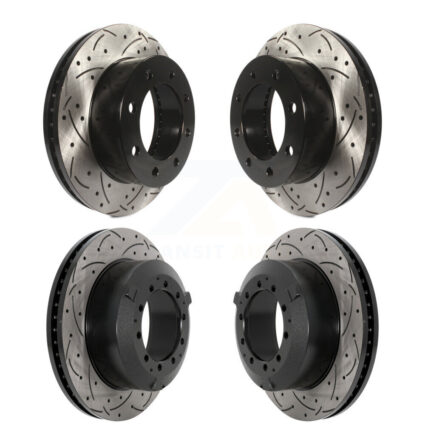 Front Rear Drilled Slot Brake Rotors Kit For 05-09 Ford F-450 Super Duty With 8 Lug Wheels KD-100614