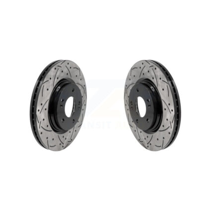 Front Coated Drilled Slotted Disc Brake Rotors Pair For Hyundai Elantra Sonata Kia K5 KD-100627