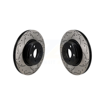 Front Drilled Slot Brake Rotor Pair For BMW X3 330i xDrive X4 330e Toyota GR Supra Z4 430i KD-100629
