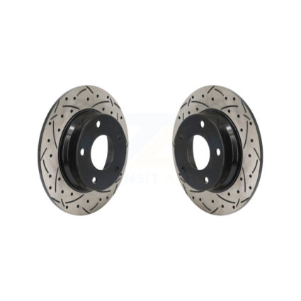 Rear Coated Drilled Slotted Disc Brake Rotors Pair For 2020-2023 Nissan Sentra KD-100634