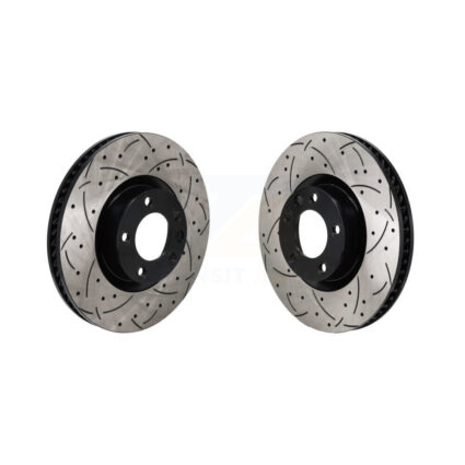 Front Coated Drilled Slotted Disc Brake Rotors Kit For Volkswagen Touareg Porsche Cayenne KD-100640