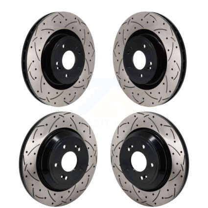 Front Rear Drill Slot Brake Rotors Kit For Genesis G70 3.3L With 330mm Diameter Rotor KD-100653