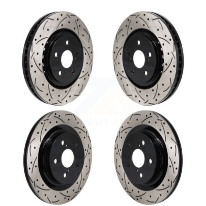 Front Rear Drilled Slot Brake Rotors Kit For Toyota Sienna RAV4 Prime bZ4X Subaru Solterra KD-100656