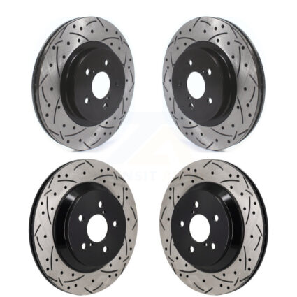 Front Rear Drilled Slot Brake Rotors Kit For Subaru Crosstrek With Electric Parking KD-100664