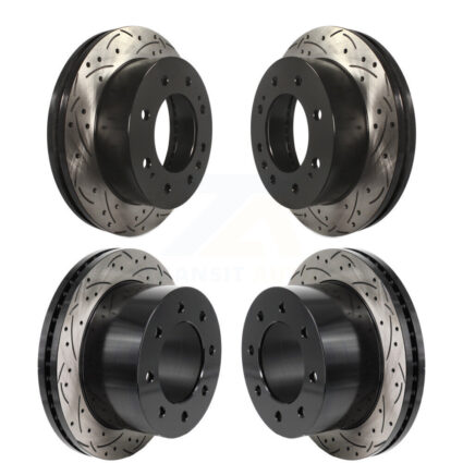 Front Rear Drill Slot Brake Rotor Kit For 2011-2019 GMC Sierra 3500 HD Chevrolet Silverado KD-100665