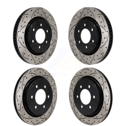 Front Rear Drilled Slot Disc Brake Rotors Kit For Ford F-150 Expedition Lincoln Navigator KD-100670
