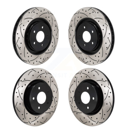 Front Rear Drill Slot Brake Rotors Kit For Mitsubishi Outlander Nissan Pathfinder INFINITI KD-100676
