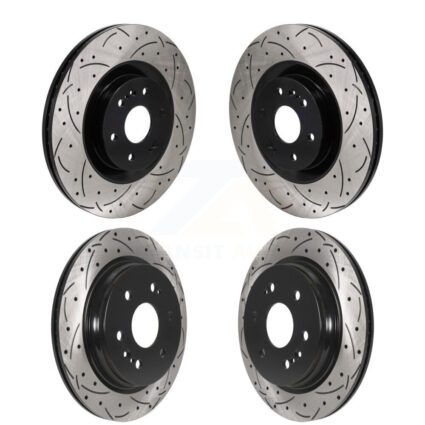 Front Rear Drill Slot Brake Rotors Kit For GMC Sierra 1500 Chevrolet Silverado Limited LTD KD-100677