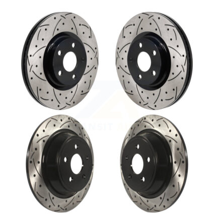 Front Rear Coated Drilled Slotted Disc Brake Rotors Kit For 2017-2020 Lincoln MKZ 2.0L KD-100678