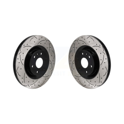 Front Drill Slot Brake Rotor Pair For GMC Sierra 1500 Chevrolet Silverado Limited Cadillac KD-100686