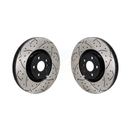 Front Drill Slot Disc Brake Rotors Pair For Land Rover Range Evoque Discovery Sport Jaguar KD-100689