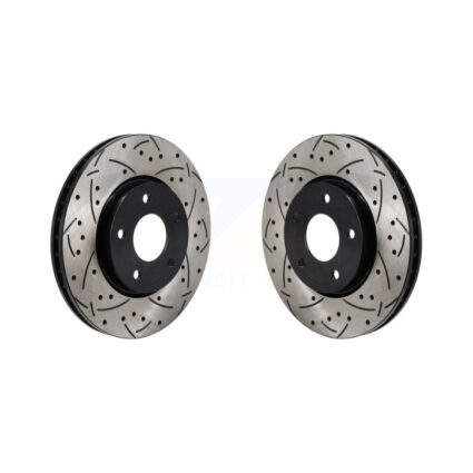 Front Coated Drilled Slotted Disc Brake Rotors Pair For Nissan Rogue KD-100696