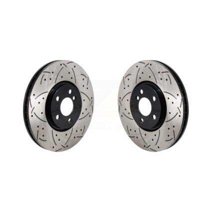 Front Coated Drilled Slotted Disc Brake Rotors Pair For Mini Cooper Countryman Clubman KD-100699