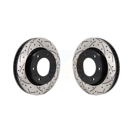 Front Coated Drilled Slotted Disc Brake Rotors Pair For Ford Ranger Bronco KD-100702