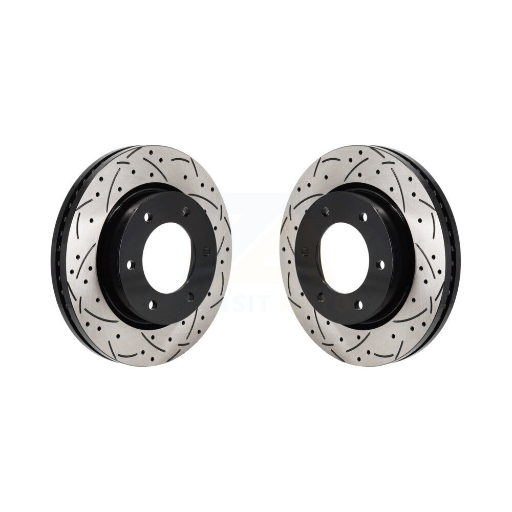 Front Coated Drilled Slotted Disc Brake Rotors Pair For Ford Ranger Bronco KD-100702