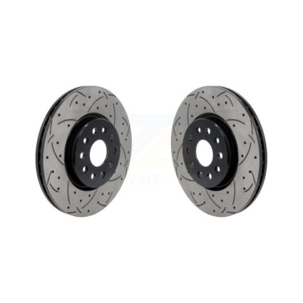 Front Coated Drilled Slotted Disc Brake Rotors Pair For Jeep Grand Cherokee L KD-100703
