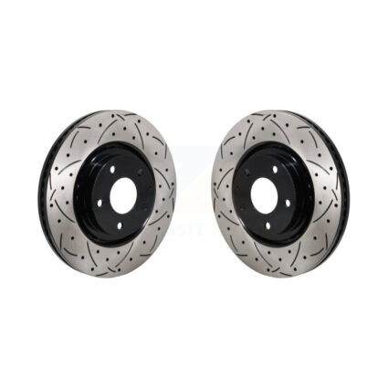 Front Coated Drilled Slotted Disc Brake Rotors Pair For Mazda CX-5 CX-9 6 KD-100706