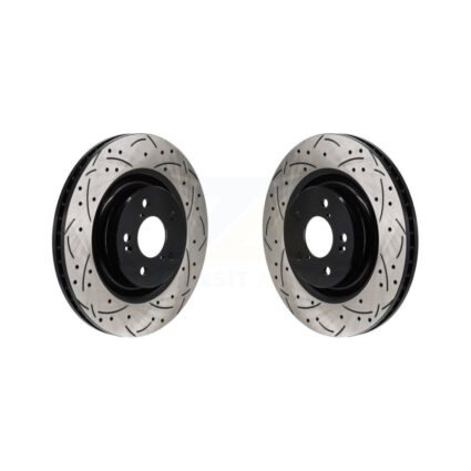 Front Coated Drilled Slotted Disc Brake Rotors Pair For Acura MDX Honda Pilot KD-100708