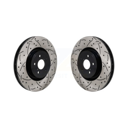 Front Coated Drilled Slotted Disc Brake Rotors Pair For Subaru BRZ Impreza Toyota 86 KD-100711