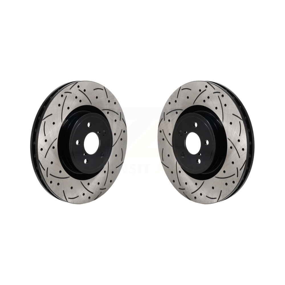 Front Coated Drilled Slotted Disc Brake Rotors Pair For Subaru BRZ Impreza Toyota 86 KD-100711