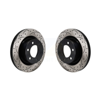 Front Coated Drilled Slotted Disc Brake Rotors Pair For Toyota Tundra Sequoia Lexus LX600 KD-100713