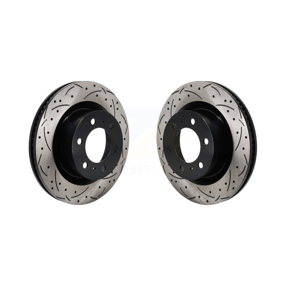 Front Coated Drilled Slotted Disc Brake Rotors Pair For Toyota Tundra Sequoia Lexus LX600 KD-100713