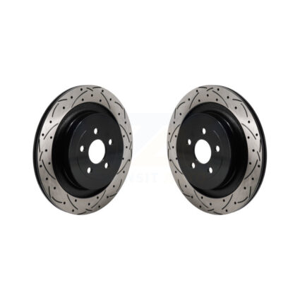Rear Coated Drilled Slotted Disc Brake Rotors Pair For Ford Edge Lincoln Nautilus KD-100715