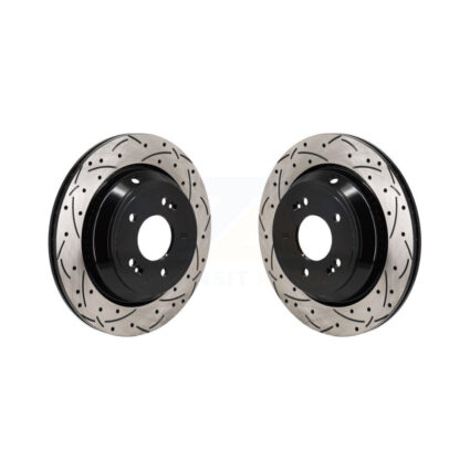 Rear Coated Drilled Slotted Disc Brake Rotors Pair For Hyundai Equus Kia K900 KD-100716