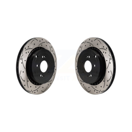 Rear Coated Drilled Slotted Disc Brake Rotors Pair For Genesis G70 Kia Stinger KD-100720