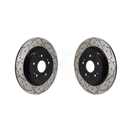 Rear Coated Drilled Slotted Disc Brake Rotors Pair For Acura RDX Honda HR-V Clarity KD-100721