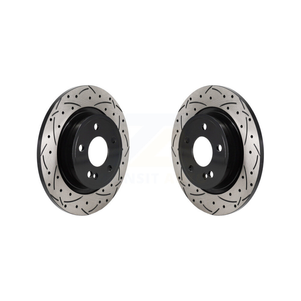 Rear Coated Drilled Slotted Disc Brake Rotors Pair For Mercedes-Benz A220 CLA250 KD-100722