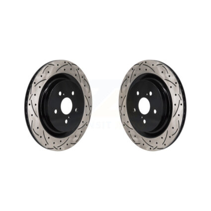 Rear Coat Drill Slot Disc Brake Rotor Pair For Toyota Highlander Lexus RX350 RX350h RX500h KD-100723