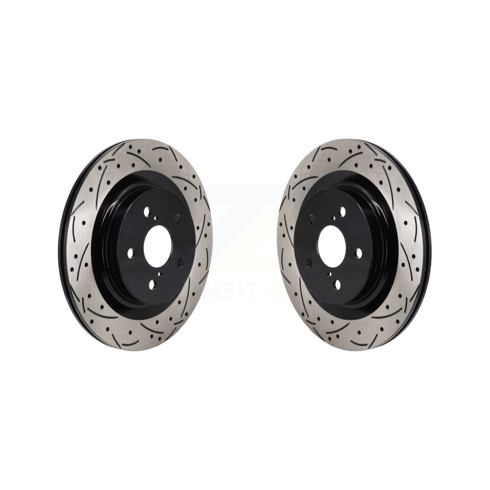 Rear Drill Slot Disc Brake Rotor Pair For Toyota Sienna Lexus RAV4 Prime NX350h bZ4X NX350 KD-100724