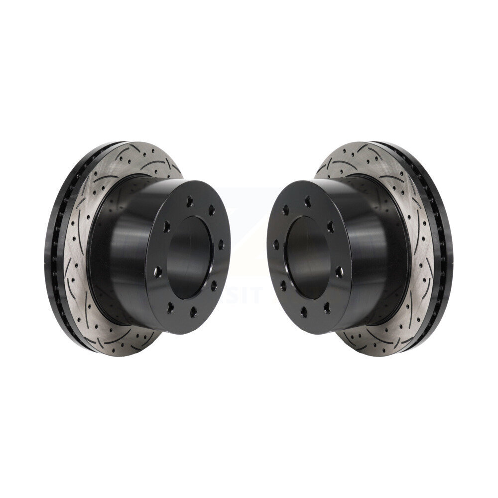 Rear Drill Slot Disc Brake Rotor Pair For 2011-2019 GMC Sierra 3500 HD Chevrolet Silverado KD-100729