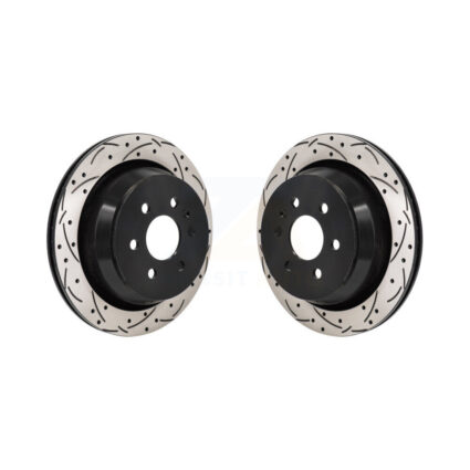 Rear Coated Drilled Slot Disc Brake Rotor Pair For 2021-2022 Chevrolet Colorado GMC Canyon KD-100730
