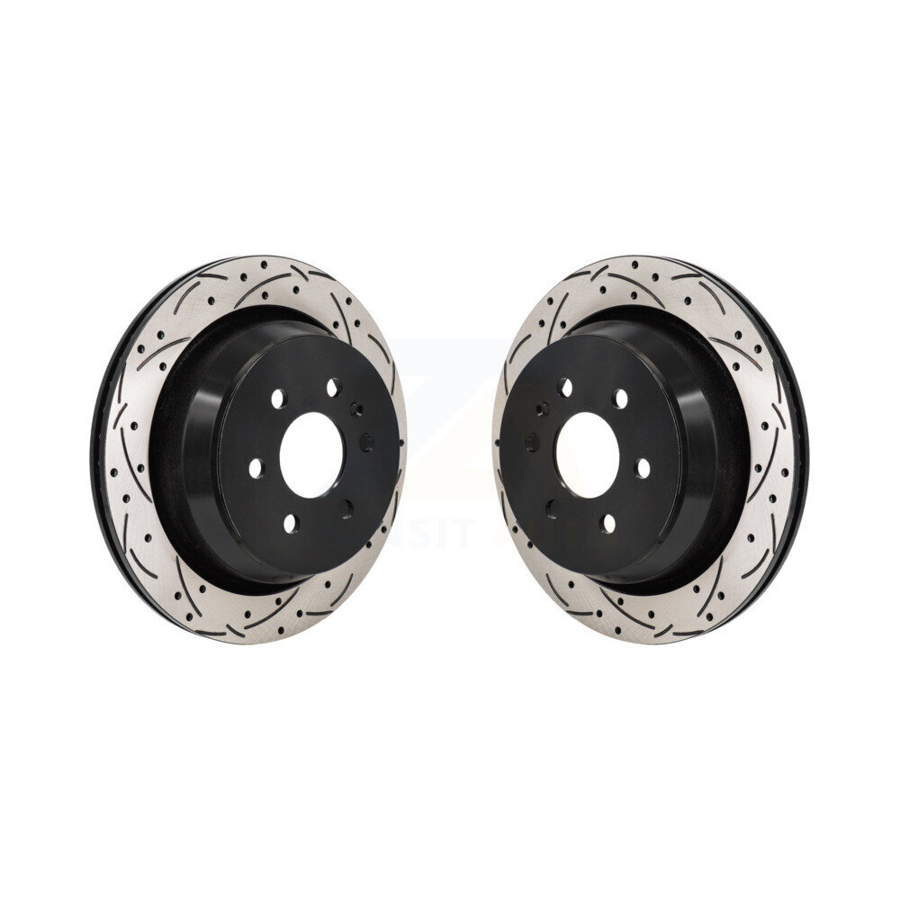 Rear Coated Drilled Slot Disc Brake Rotor Pair For 2021-2022 Chevrolet Colorado GMC Canyon KD-100730