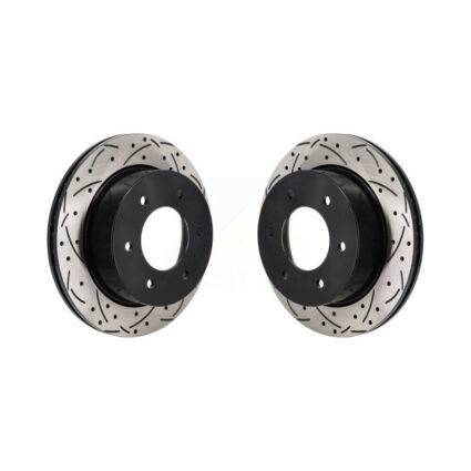 Rear Coated Drilled Slotted Disc Brake Rotors Pair For Ford Ranger Bronco KD-100731